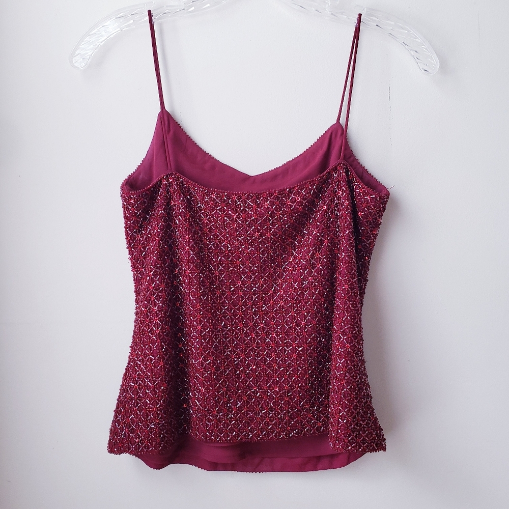 Ann Taylor Red Beaded Sequins Top - Picture 8 of 15
